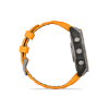 Poza cu Ceas Garmin Fenix 8 Sapphire Titanium 47mm AMOLED Graphite/Spark Orange