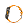 Poza cu Ceas Garmin Fenix 8 Sapphire Titanium 47mm AMOLED Graphite/Spark Orange