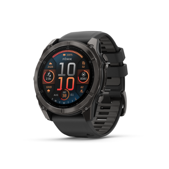 Poza cu Ceas Garmin Fenix 8 Sapphire Titanium 51mm AMOLED Carbon/Grey Black