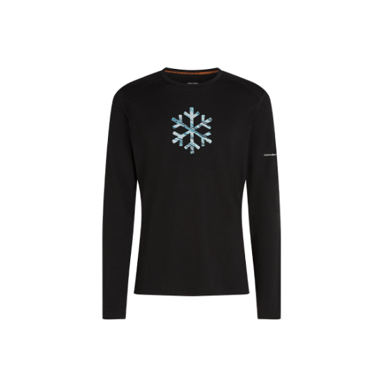 Poza cu Bluza Barbati Icebreaker Merino 200 Oasis LS Crewe POW Black