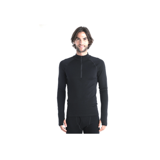 Poza cu Bluza Barbati Icebreaker 300 MerinoFine™ Thermal Polar Half Zip Black