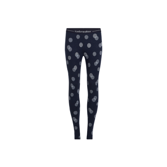 Poza cu Pantaloni Dama Icebreaker Merino 260 Vertex Thermal Falling Flakes Midnight Navy/Snow